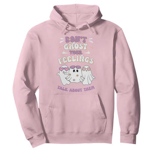 School Counselor Halloween Hoodie Don't Ghost Your Feelings Spooky Mental Health TS09 Light Pink Print Your Wear