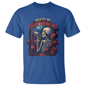 Death By Overthinking Skeleton Smoking T Shirt TS09 Royal Blue Printyourwear