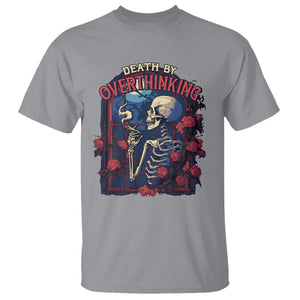 Death By Overthinking Skeleton Smoking T Shirt TS09 Sport Gray Printyourwear