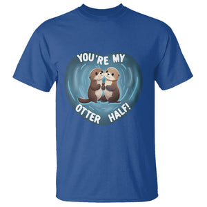 Valentine's Day T Shirt You're My Otter Half Cute Animal Hug Holding Hand TS09 Royal Blue Printyourwear