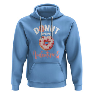 Valentine's Day Hoodie Donuts Are My Valentine Food Joke TS09 Carolina Blue Printyourwear