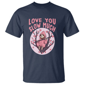Valentine's Day T Shirt Love You Slow Much Funny Sloth Hearts Cute Lazy TS09 Navy Printyourwear