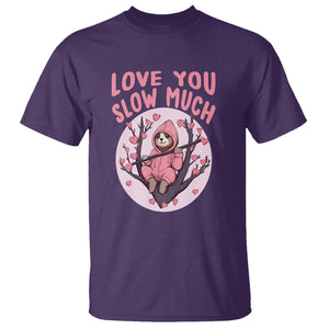 Valentine's Day T Shirt Love You Slow Much Funny Sloth Hearts Cute Lazy TS09 Purple Printyourwear