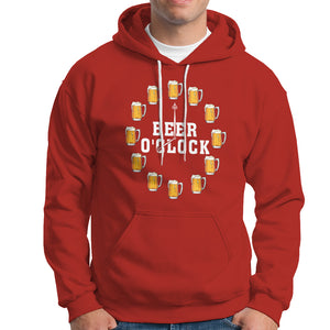 Funny Drinking Hoodie Beer O'Clock Time For Drinker TS09 Red Printyourwear