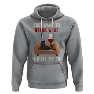 I Just Want to Drink Wine And Pet My Cat Hoodie TS09 Sport Gray Printyourwear