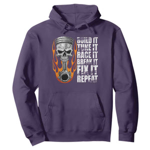 Racing Car Hoodie Build It Tune It Race It Break It TS09 Purple Print Your Wear