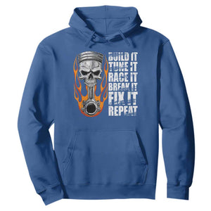 Racing Car Hoodie Build It Tune It Race It Break It TS09 Royal Blue Print Your Wear