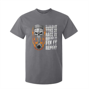 Racing Car T Shirt For Kid Build It Tune It Race It Break It TS09 Charcoal Print Your Wear