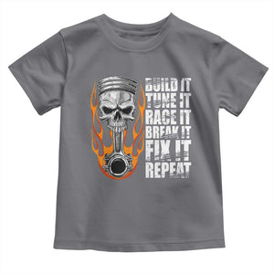 Racing Car Toddler T Shirt Build It Tune It Race It Break It TS09 Charcoal Print Your Wear
