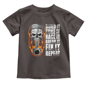Racing Car Toddler T Shirt Build It Tune It Race It Break It TS09 Dark Chocolate Print Your Wear