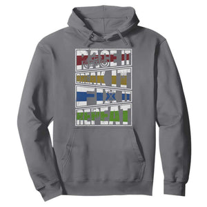 Racing Hoodie Race It Break It Fix It Repeat Racer TS09 Charcoal Print Your Wear