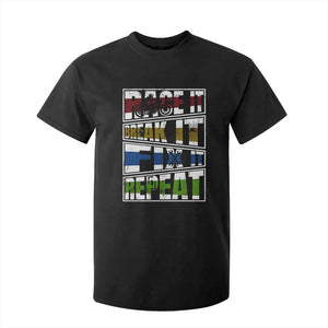 Racing T Shirt For Kid Race It Break It Fix It Repeat Racer TS09 Black Print Your Wear