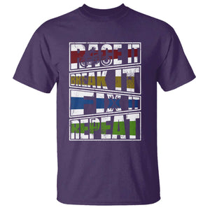 Racing T Shirt Race It Break It Fix It Repeat Racer TS09 Purple Print Your Wear