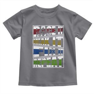 Racing Toddler T Shirt Race It Break It Fix It Repeat Racer TS09 Charcoal Print Your Wear