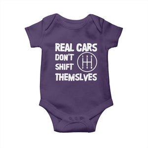 Racing Car Baby Onesie Real Cars Don't Shift Themselves TS09 Purple Print Your Wear