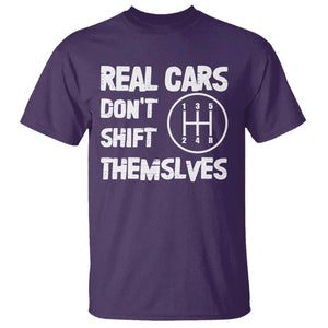 Racing Car T Shirt Real Cars Don't Shift Themselves TS09 Purple Print Your Wear