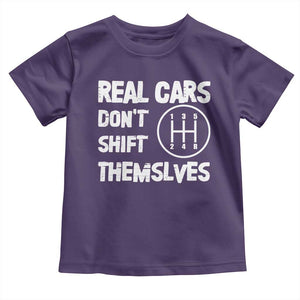 Racing Car Toddler T Shirt Real Cars Don't Shift Themselves TS09 Purple Print Your Wear