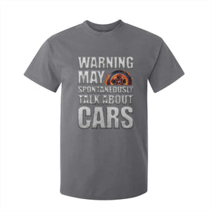 Car Lover T Shirt For Kid Warning May Spontaneously Talk About Cars TS09 Charcoal Print Your Wear