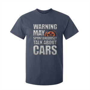 Car Lover T Shirt For Kid Warning May Spontaneously Talk About Cars TS09 Navy Print Your Wear