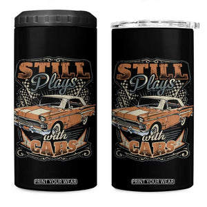 Funny Car Lover 4 in 1 Can Cooler Tumbler Still Plays With Cars TS09 One Size: 16 oz Black Print Your Wear