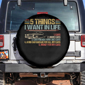 Car Lover Spare Tire Cover 5 Things I Want In Life Cars More Cars TS09 No hole Black Print Your Wear