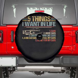 Car Lover Spare Tire Cover 5 Things I Want In Life Cars More Cars TS09 Black Print Your Wear
