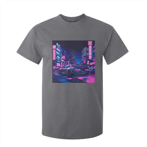Tokyo Night Drive T Shirt For Kid Retro Futuristic JDM Street Racing Aesthetic TS09 Charcoal Print Your Wear