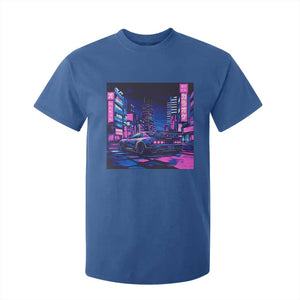 Tokyo Night Drive T Shirt For Kid Retro Futuristic JDM Street Racing Aesthetic TS09 Royal Blue Print Your Wear