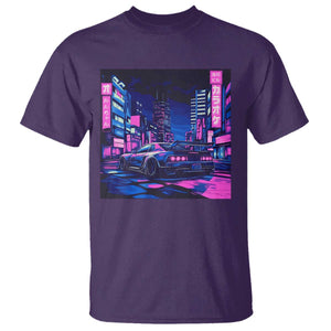 Tokyo Night Drive T Shirt Retro Futuristic JDM Street Racing Aesthetic TS09 Purple Print Your Wear