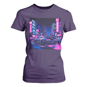 Tokyo Night Drive T Shirt For Women Retro Futuristic JDM Street Racing Aesthetic TS09 Purple Print Your Wear