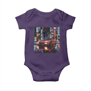 Tokyo Night Racer Baby Onesie JDM Street Racing Neon Aesthetic TS09 Purple Print Your Wear