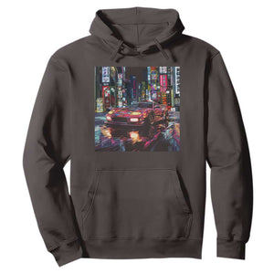 Tokyo Night Racer Hoodie JDM Street Racing Neon Aesthetic TS09 Dark Chocolate Print Your Wear