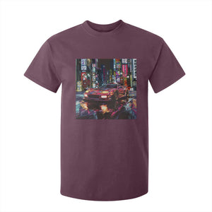 Tokyo Night Racer T Shirt For Kid JDM Street Racing Neon Aesthetic TS09 Maroon Print Your Wear
