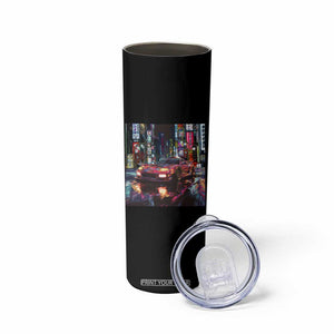 Tokyo Night Racer Skinny Tumbler JDM Street Racing Neon Aesthetic TS09 Print Your Wear