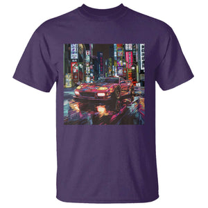 Tokyo Night Racer T Shirt JDM Street Racing Neon Aesthetic TS09 Purple Print Your Wear