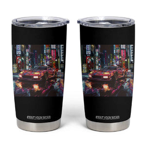 Tokyo Night Racer Tumbler Cup JDM Street Racing Neon Aesthetic TS09 Black Print Your Wear