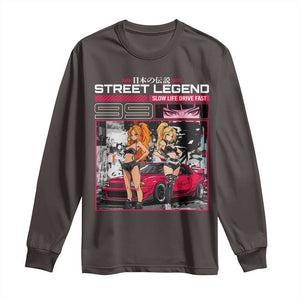 Street Legend JDM Anime Long Sleeve Shirt TS09 Dark Chocolate Print Your Wear