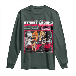 Street Legend JDM Anime Long Sleeve Shirt TS09 Dark Forest Green Print Your Wear