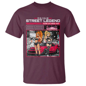 Street Legend JDM Anime T Shirt TS09 Maroon Print Your Wear