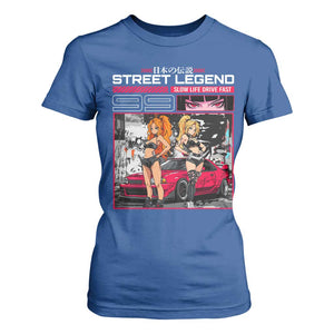 Street Legend JDM Anime T Shirt For Women TS09 Royal Blue Print Your Wear