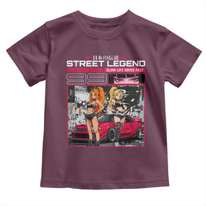 Street Legend JDM Anime Toddler T Shirt TS09 Maroon Print Your Wear