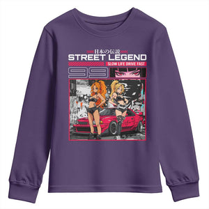 Street Legend JDM Anime Youth Sweatshirt TS09 Purple Print Your Wear