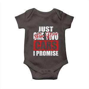 Funny Car Lover Baby Onesie Just One Two Three More Cars I Promise TS09 Dark Chocolate Print Your Wear
