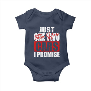 Funny Car Lover Baby Onesie Just One Two Three More Cars I Promise TS09 Navy Print Your Wear