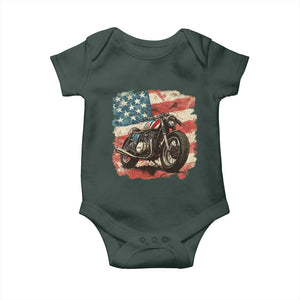 Motorcycle USA Flag Retro Biker Baby Onesie TS09 Print Your Wear