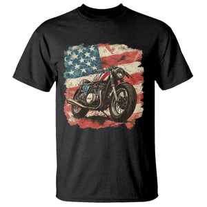 Motorcycle USA Flag Retro Biker T Shirt TS09 Black Print Your Wear