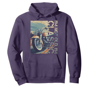 Funny Biker Hoodie I'm Not Old I'm Classic Motorcycle Rider TS09 Purple Print Your Wear