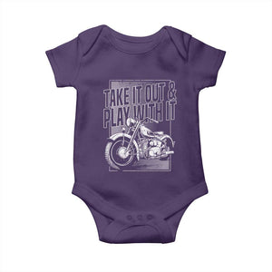 Motorcycle Rider Baby Onesie Take It Out And Play With It TS09 Purple Print Your Wear