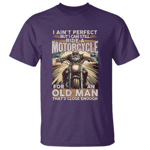 Motorcycle Rider T Shirt I Ain't Perfect But I Can Still Ride A Motorcycle TS09 Purple Print Your Wear