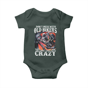 Motorcycle Rider Baby Onesie Don't Mess With Old Bikers They Don't Just Look Crazy TS09 Print Your Wear